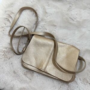 Btb Los Angeles Gold Leather Crossbody Bag